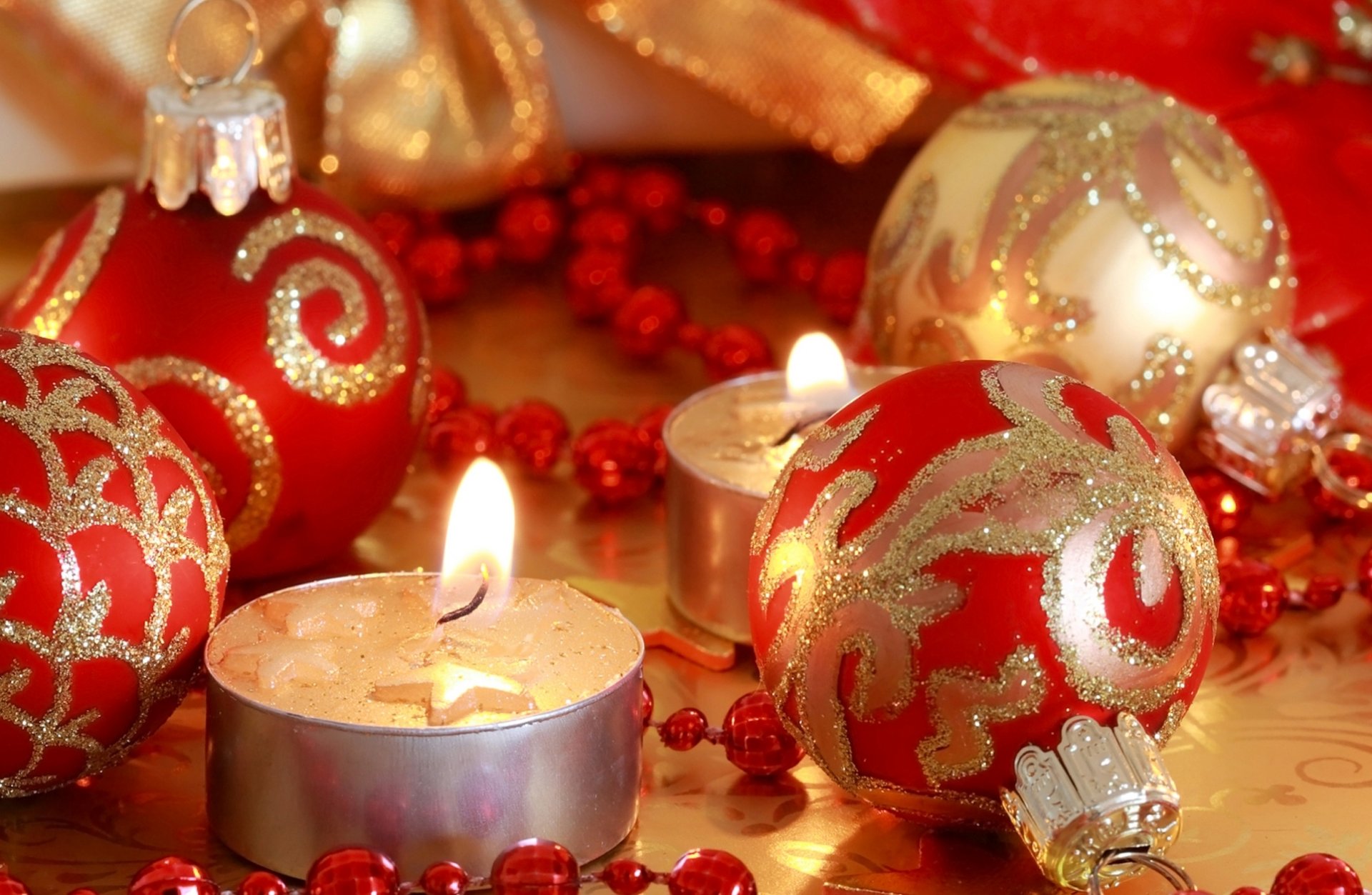 nuovo anno felice anno nuovo vacanza carta da parati di natale colori di natale decorazione di natale decorazioni candele giocattoli perline