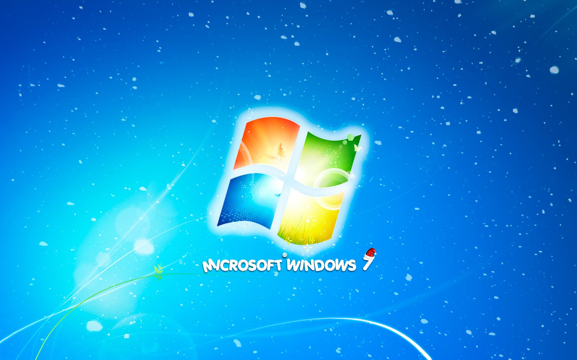 año nuevo microsoft windows7 nieve fondo de pantalla de año nuevo