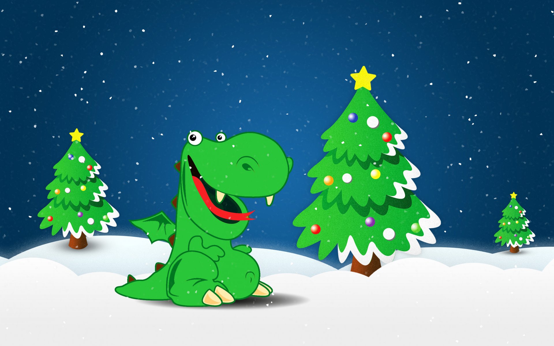 christmas tree snow dragon holiday new year