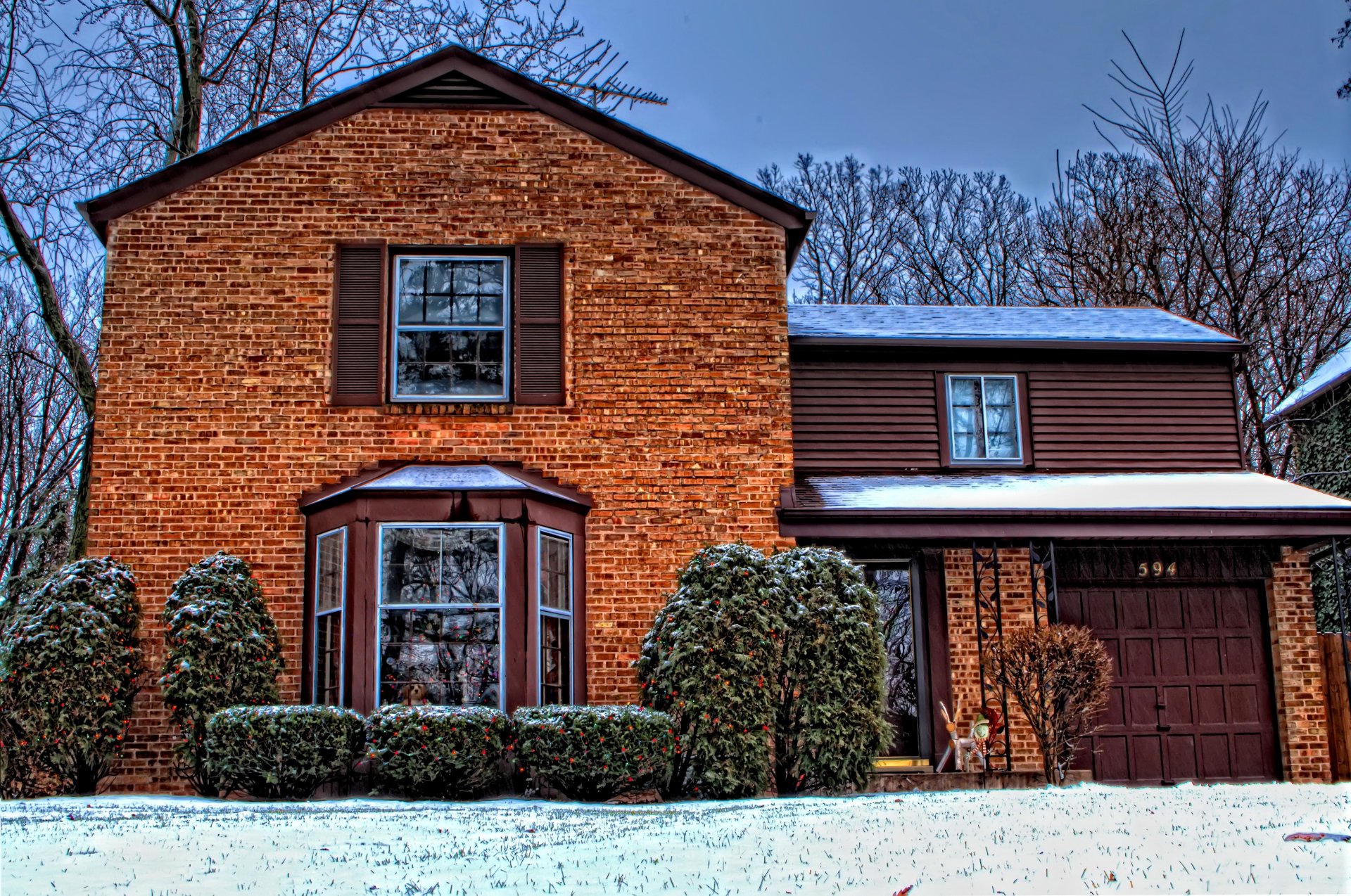 christmas winter snow house