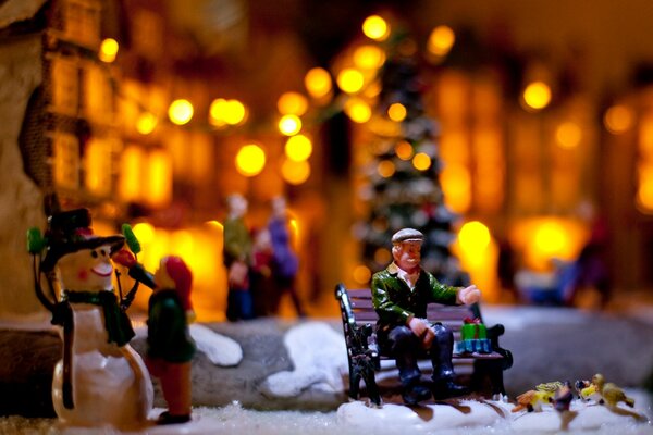 Petites figurines de Noël d hiver