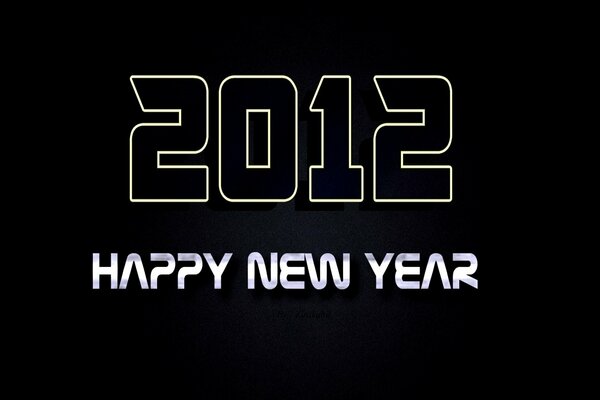 Feliz año nuevo 2012 sobre fondo negro