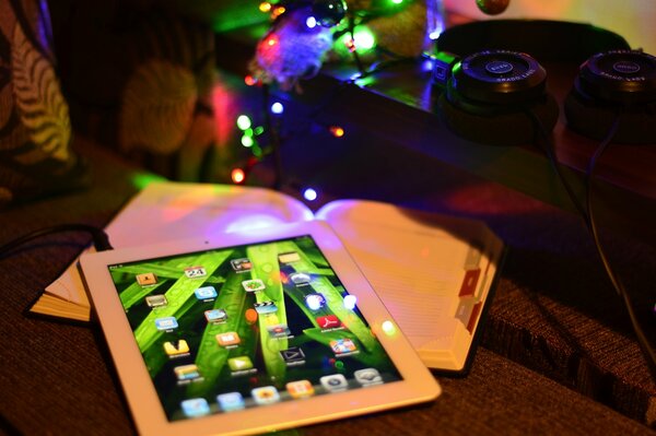 Gifts for the new year. Tablet. Book