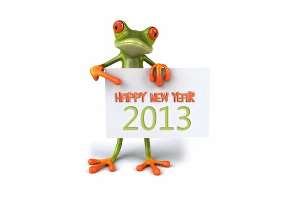 Der Frosch wünscht ein frohes neues Jahr