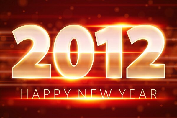Tarjeta roja feliz año nuevo 2012