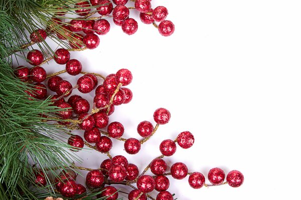 Christmas decor Christmas tree branch and berries