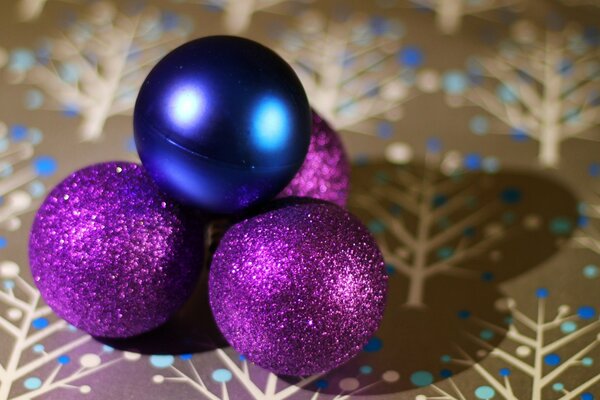 Purple Christmas Tree Balls