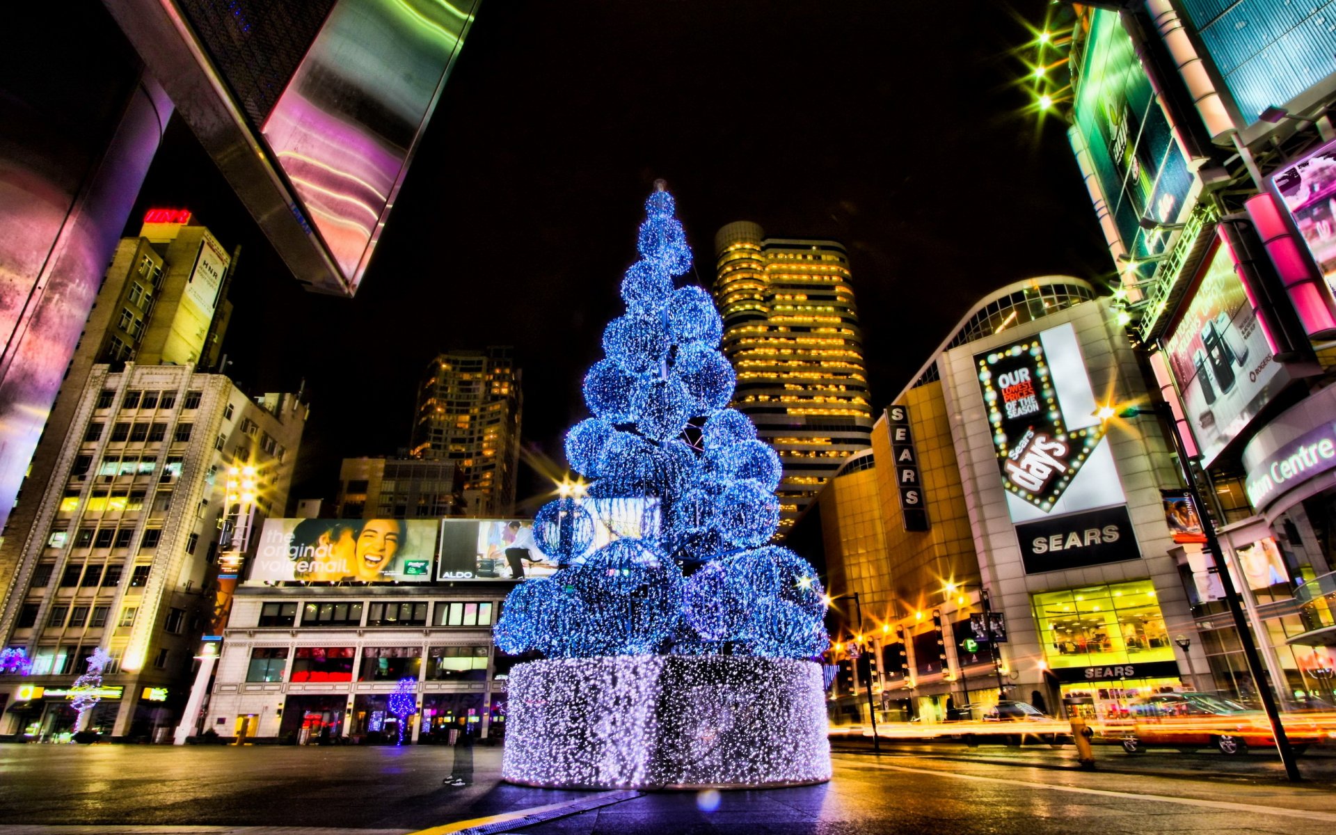 capodanno albero di natale città