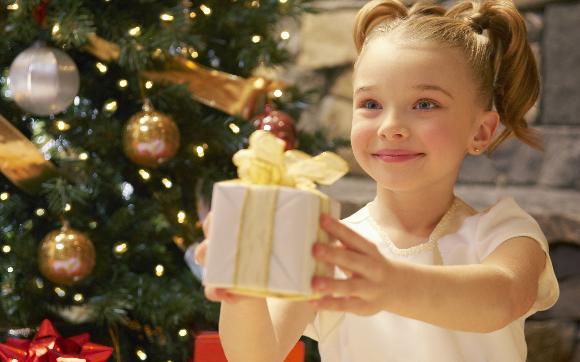 nuovo anno vacanza vacanza regalo ragazza ragazza sorriso