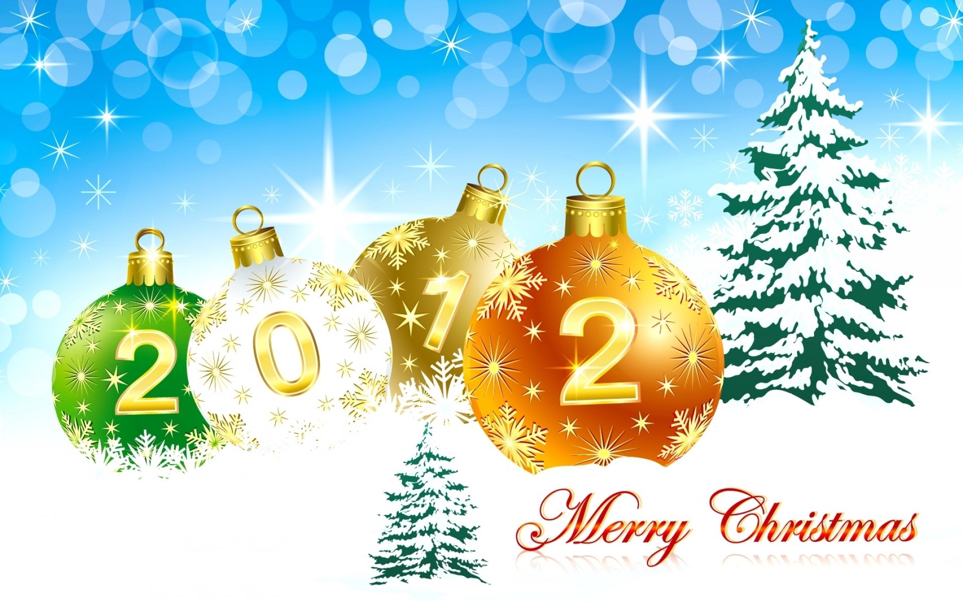 new year holiday happy new year 2012 christmas toys balloons christmas tree christmas trees merry christmas snow sky