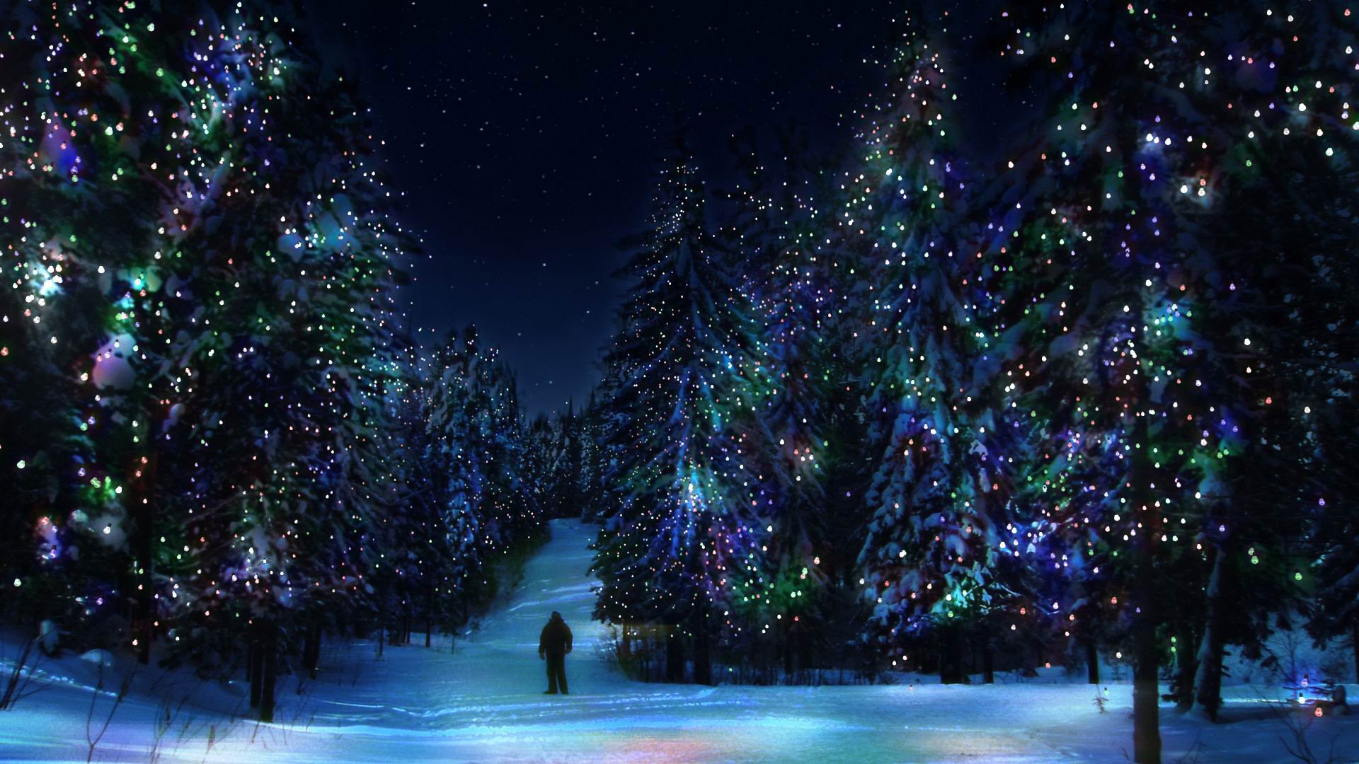 foresta alberi di natale inverno nuovo anno decorazione retroilluminazione