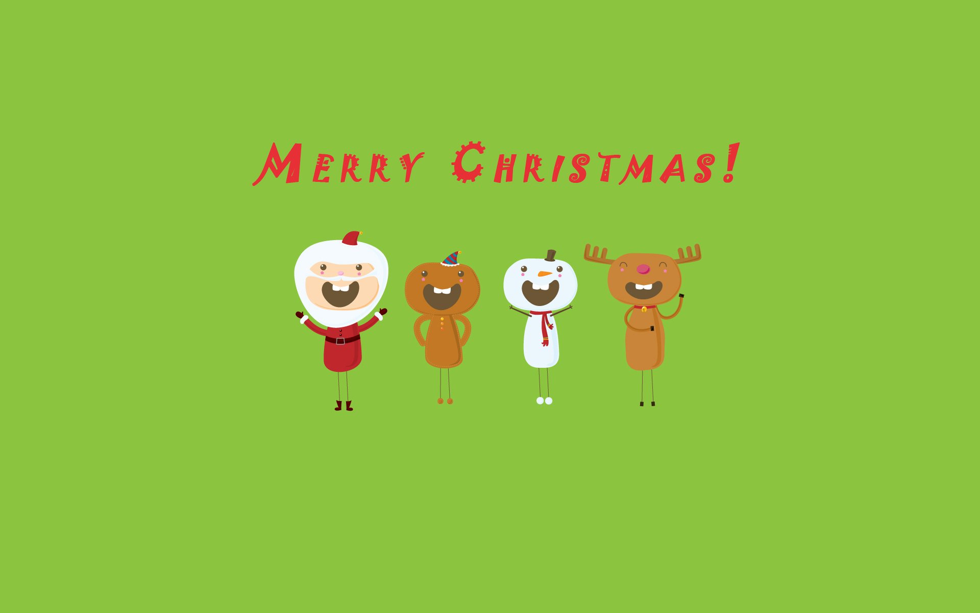 christmas holiday santa claus reindeer snowman fun new year holiday merry christmas santa claus reindeer green background green background