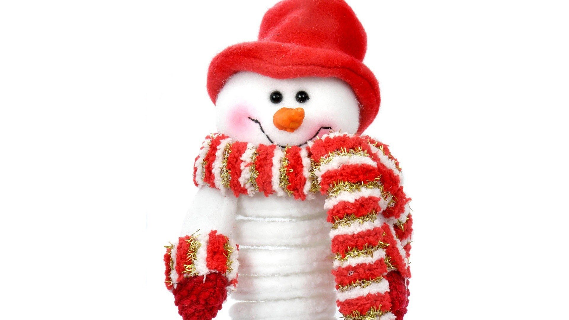 new year holiday snowman scarf hat red