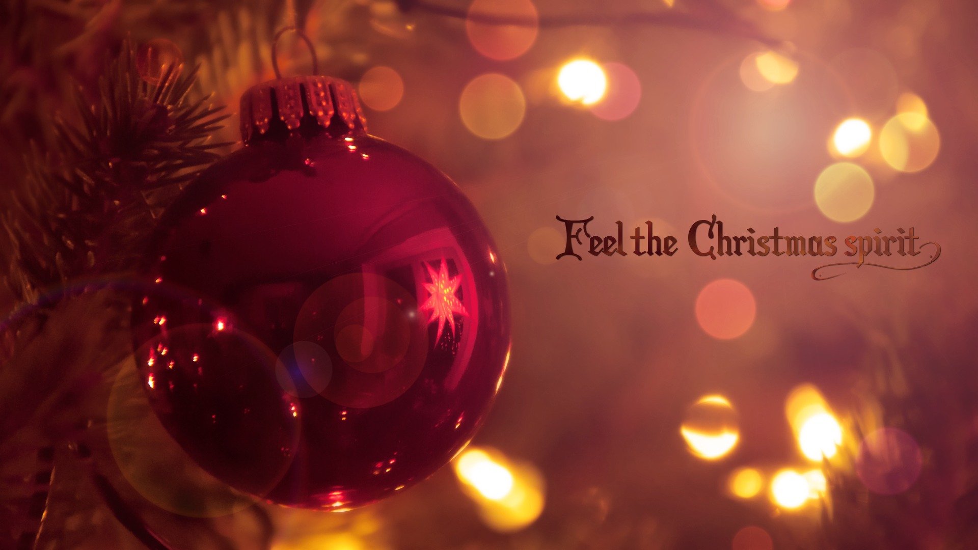 feel the spirit of christmas christmas holiday toy reflection light bokeh words inscription paints rest colors 1920x1080