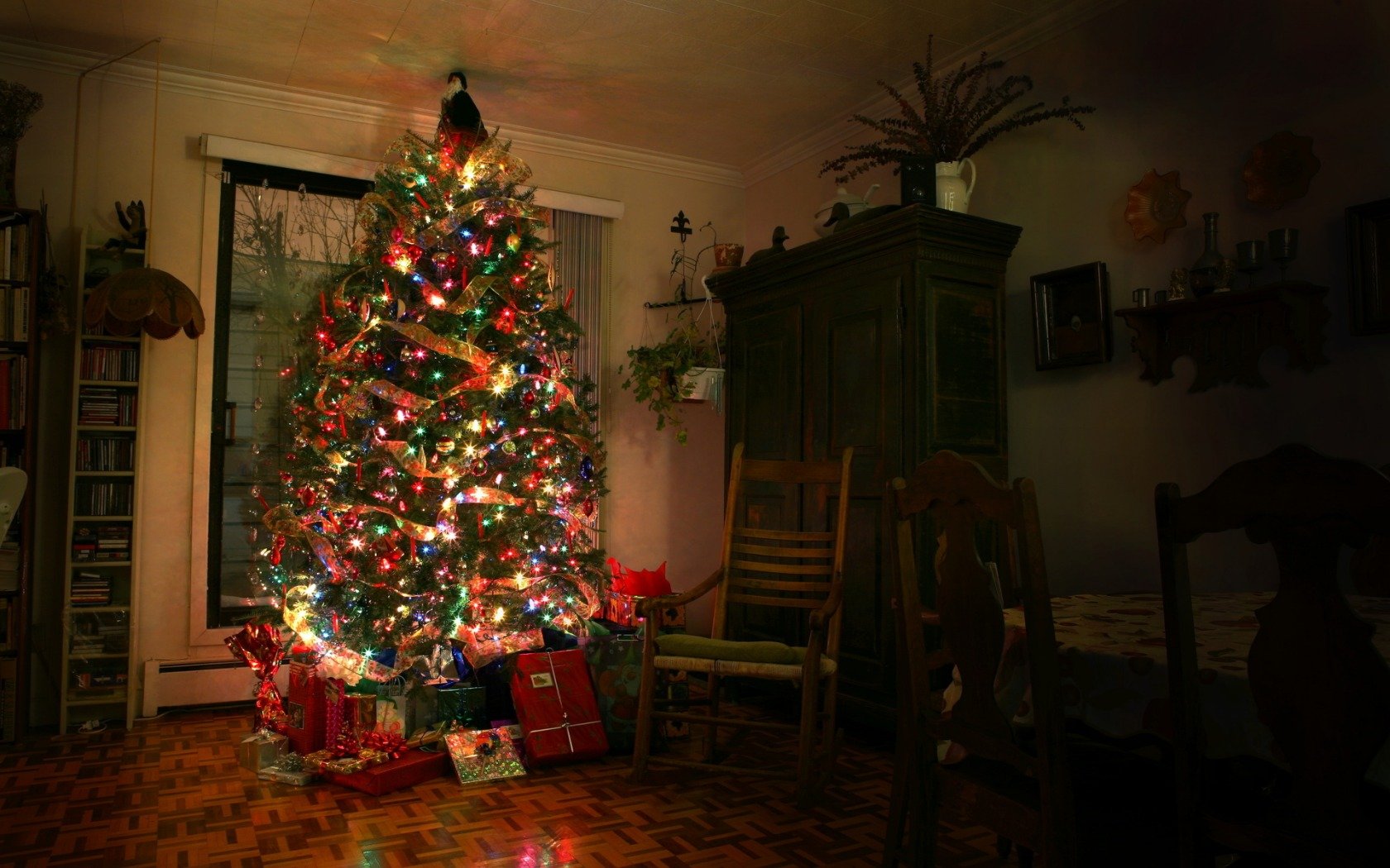 arbre de noël cadeaux chambre nouvel an