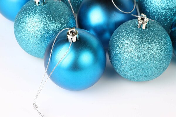 Christmas blue balls with sequins