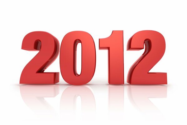 The year 2012 on a white background