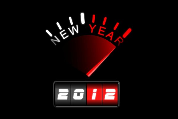 Neujahrslogo mit Tachometer