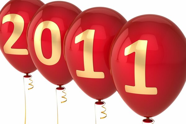 Rok 2011. Cyfry na balonach