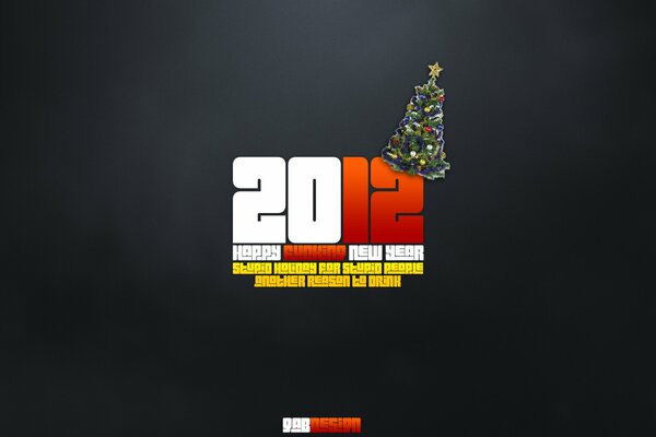 New Year 2012 black background