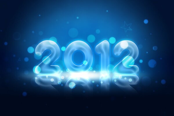 New Year 2012 on a blue background