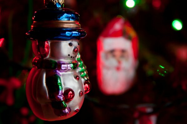 Glass Christmas Toy Snowman