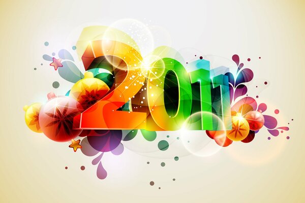 Iscrizione colorata con numeri di Capodanno