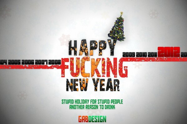 New Year wallpaper-calendar with hooligan greetings