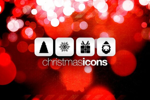 The picture shows icons with symbols of Christmas