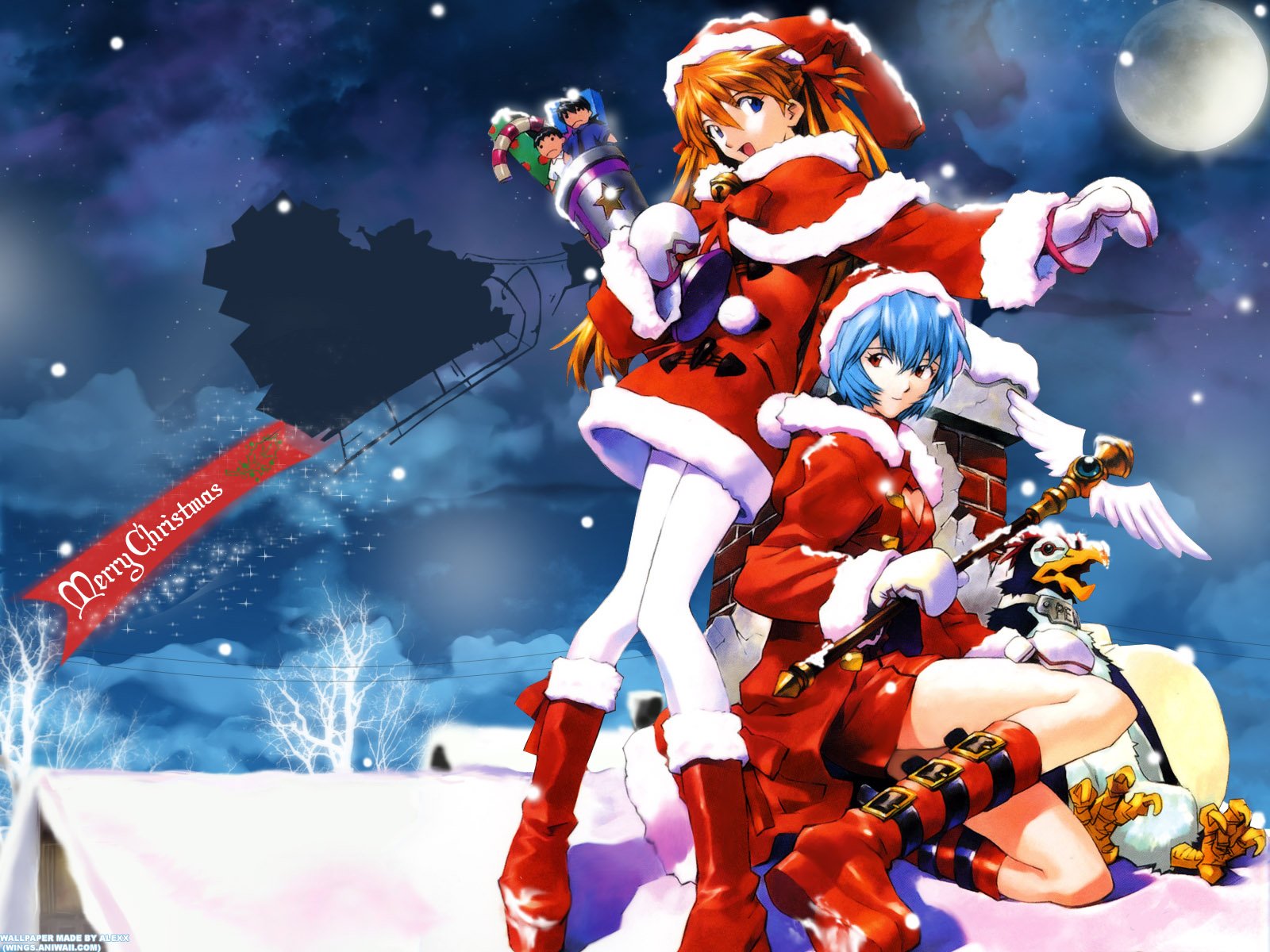 new year anime snow gifts snow maiden night