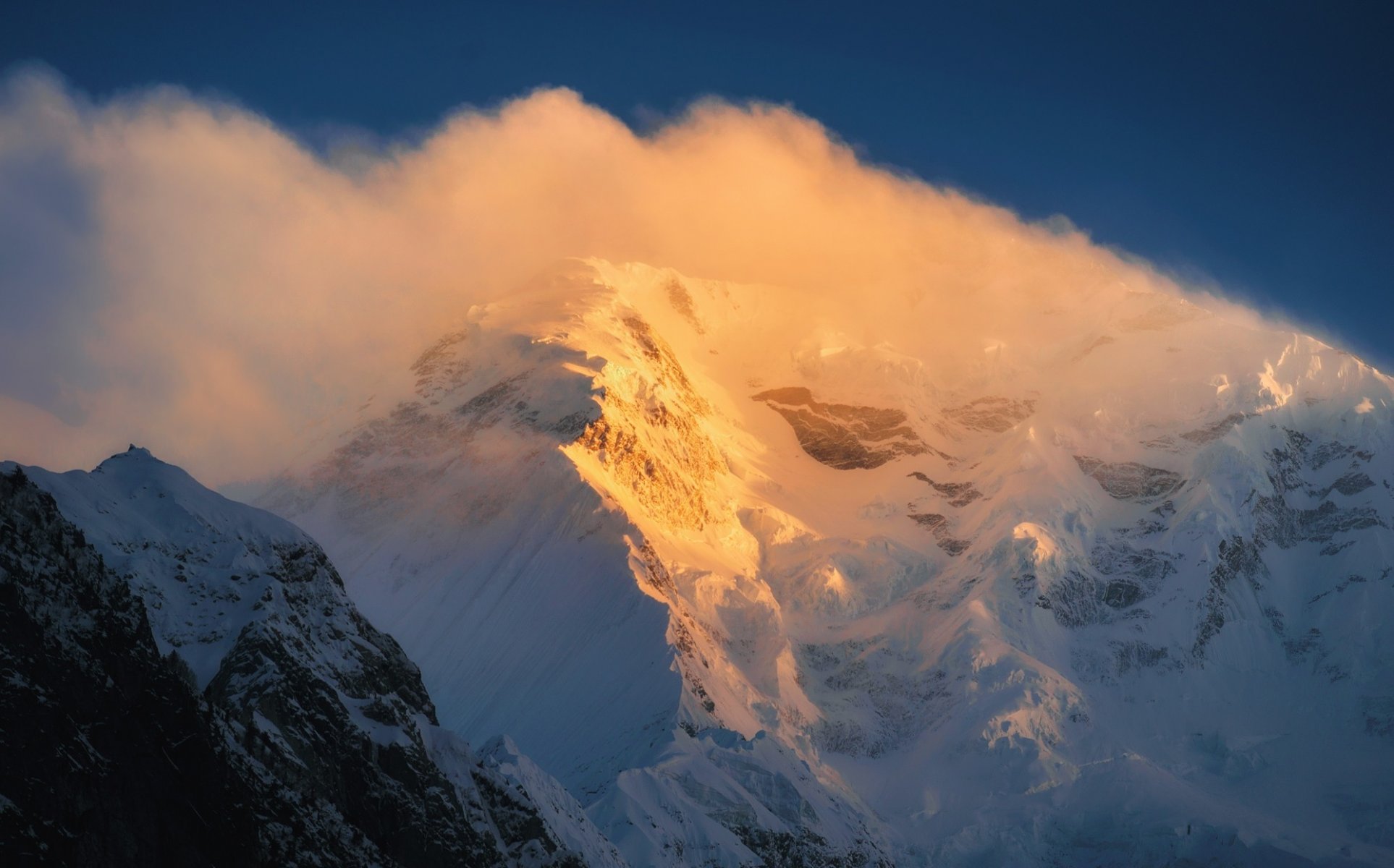 montagna vetta neve natura