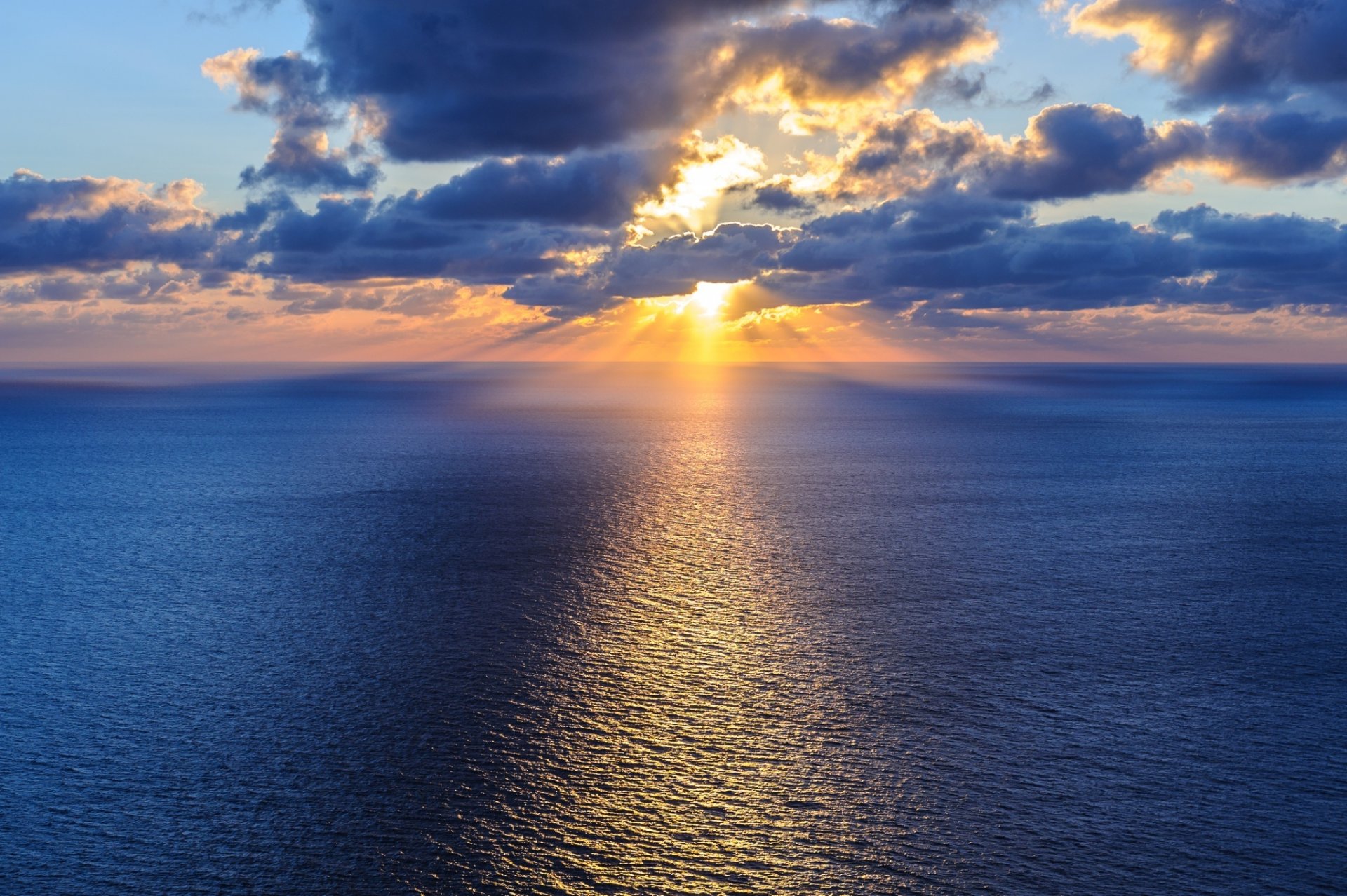 océano agua cielo sol nubes horizonte