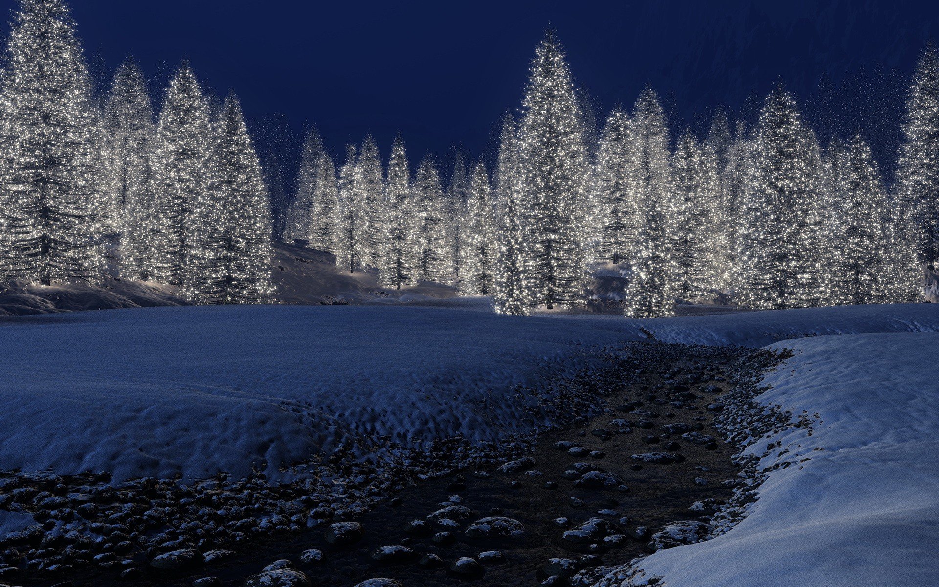 weihnachtsbäume lichter winter schnee neujahr