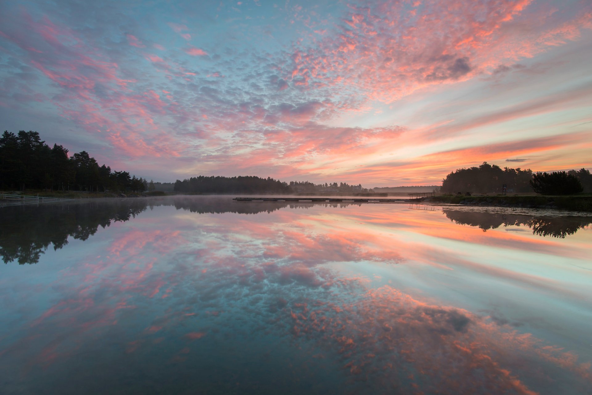 weden karlstad skutberget autumn sky clouds lake