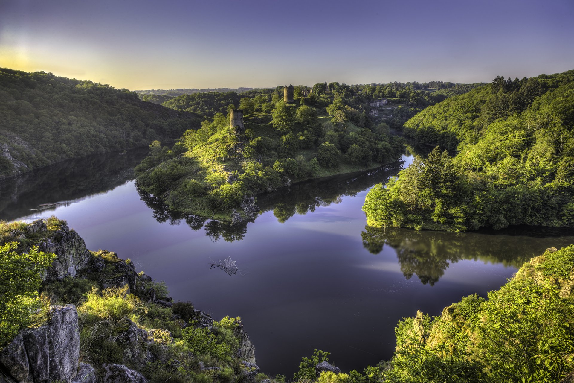 crozant france creuse river sedelle river river creuse river saddles river forest panorama