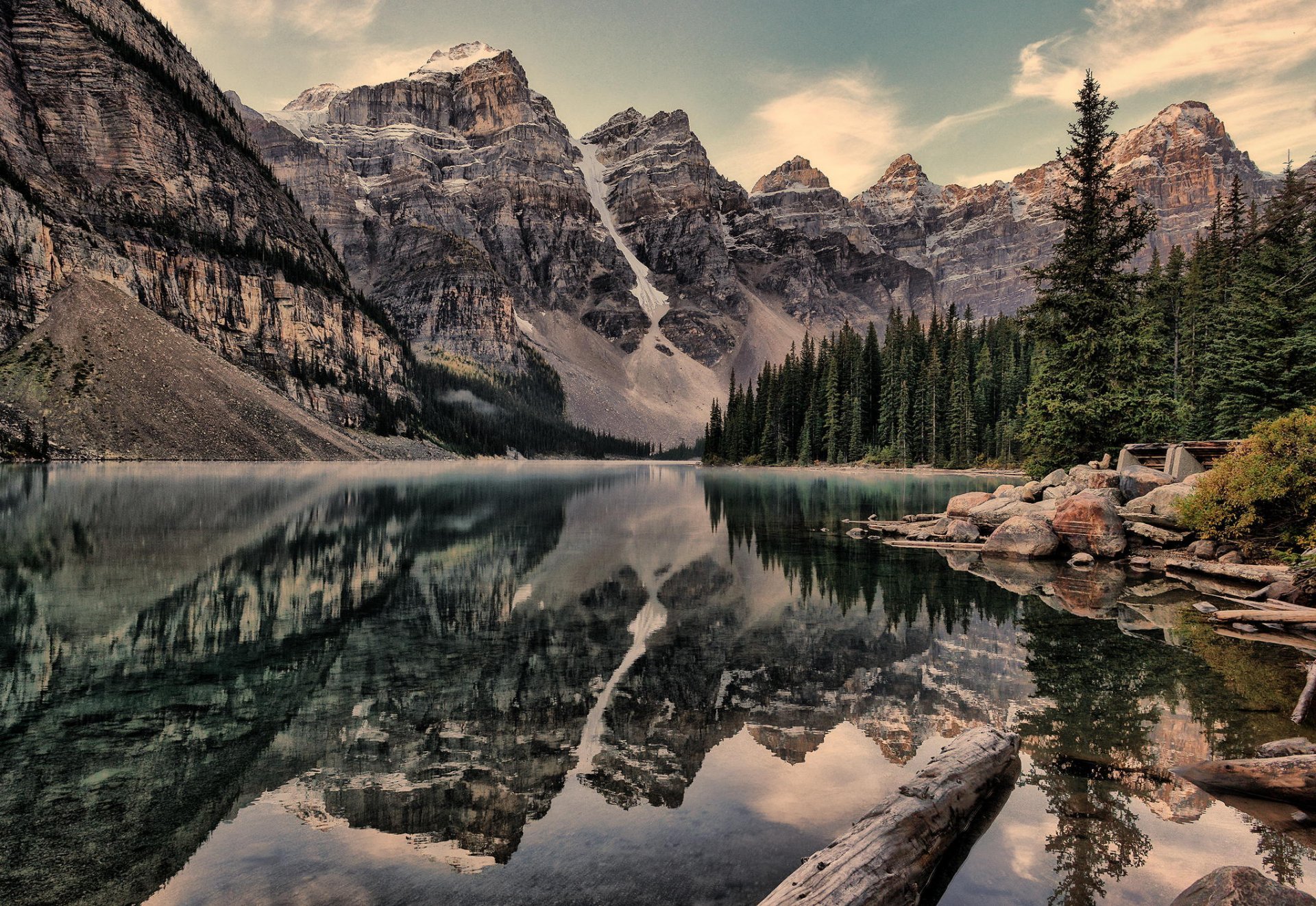 mountain snow canada forest lake. nature