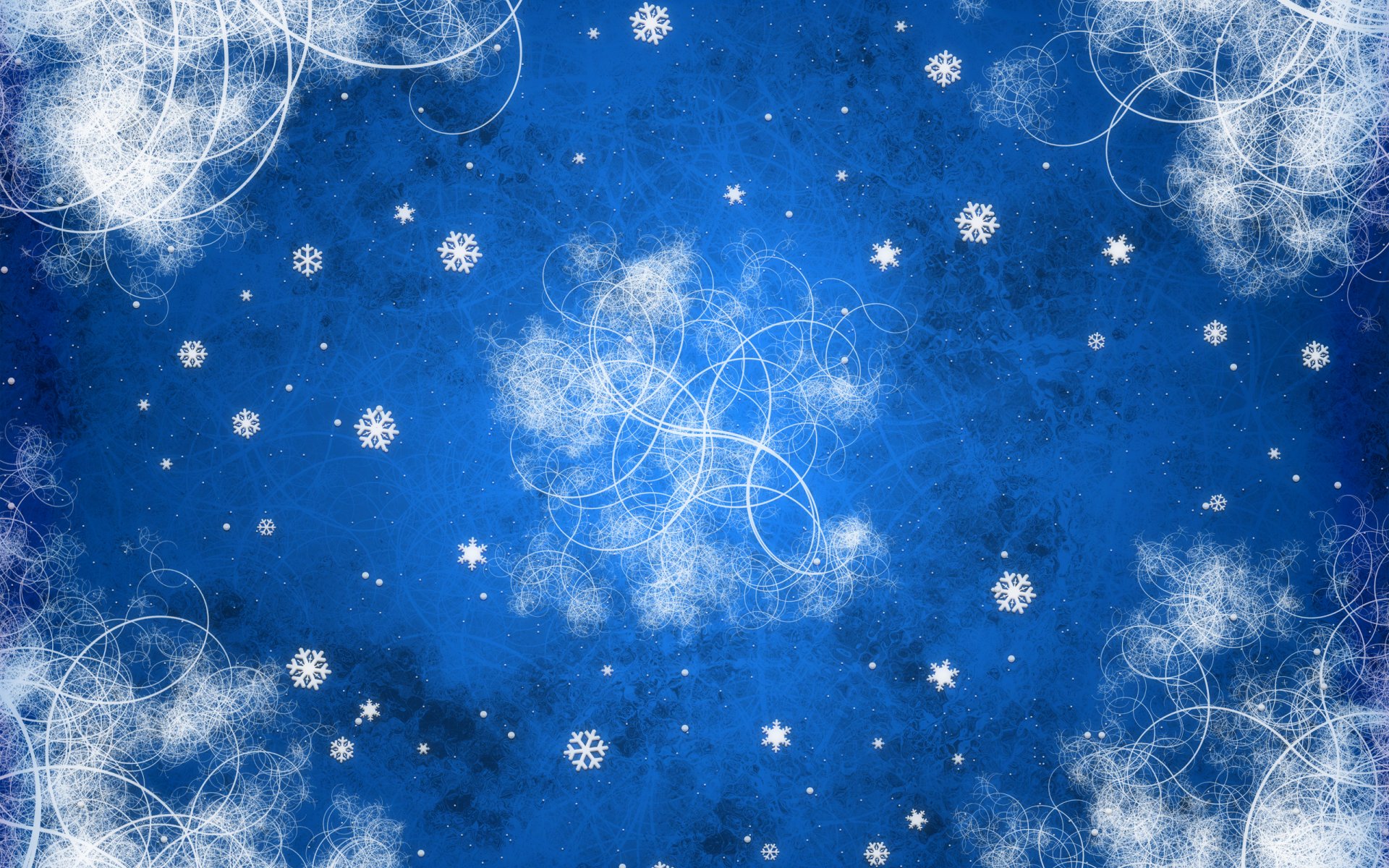 patterns curls blue snowflakes new year