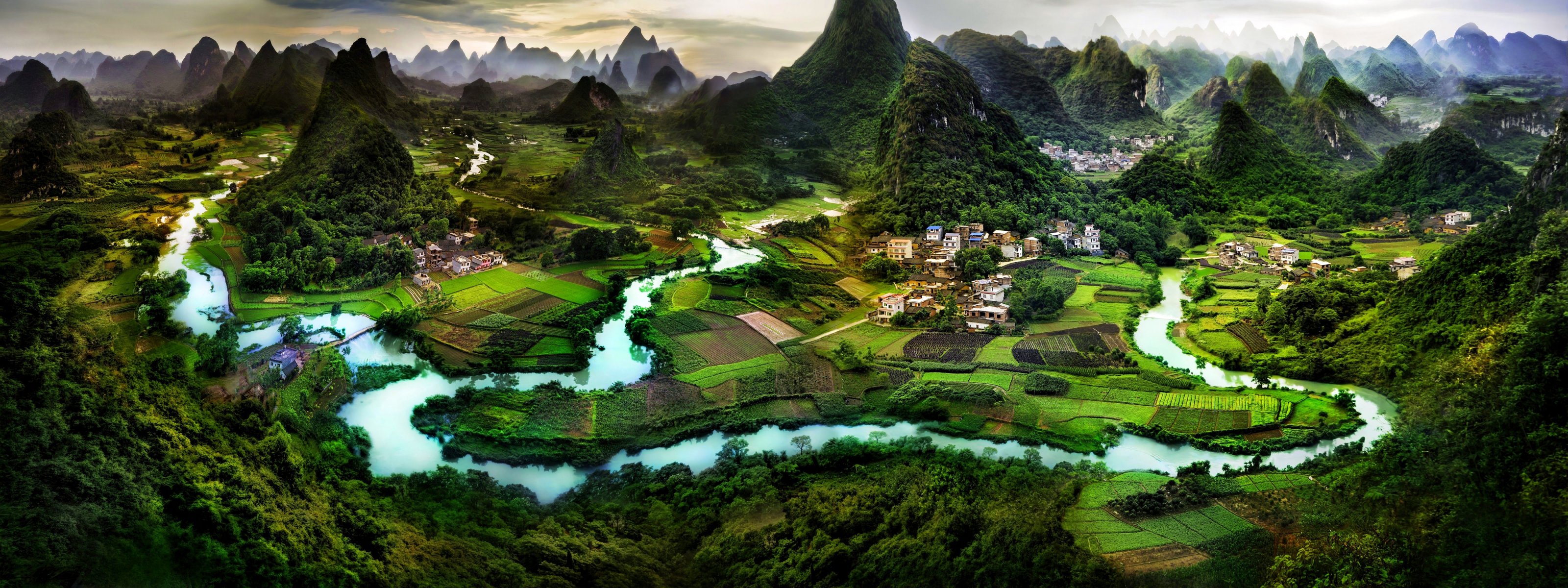 guilin china asien panorama natur stadt land