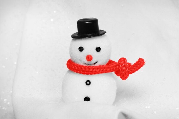 A little snowman is a beautiful toy