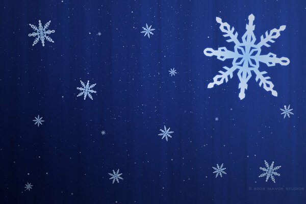 Snowflake pattern on a blue background