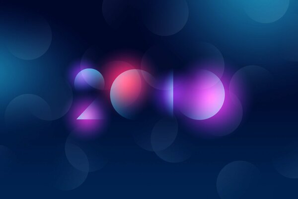 New Year round glow background