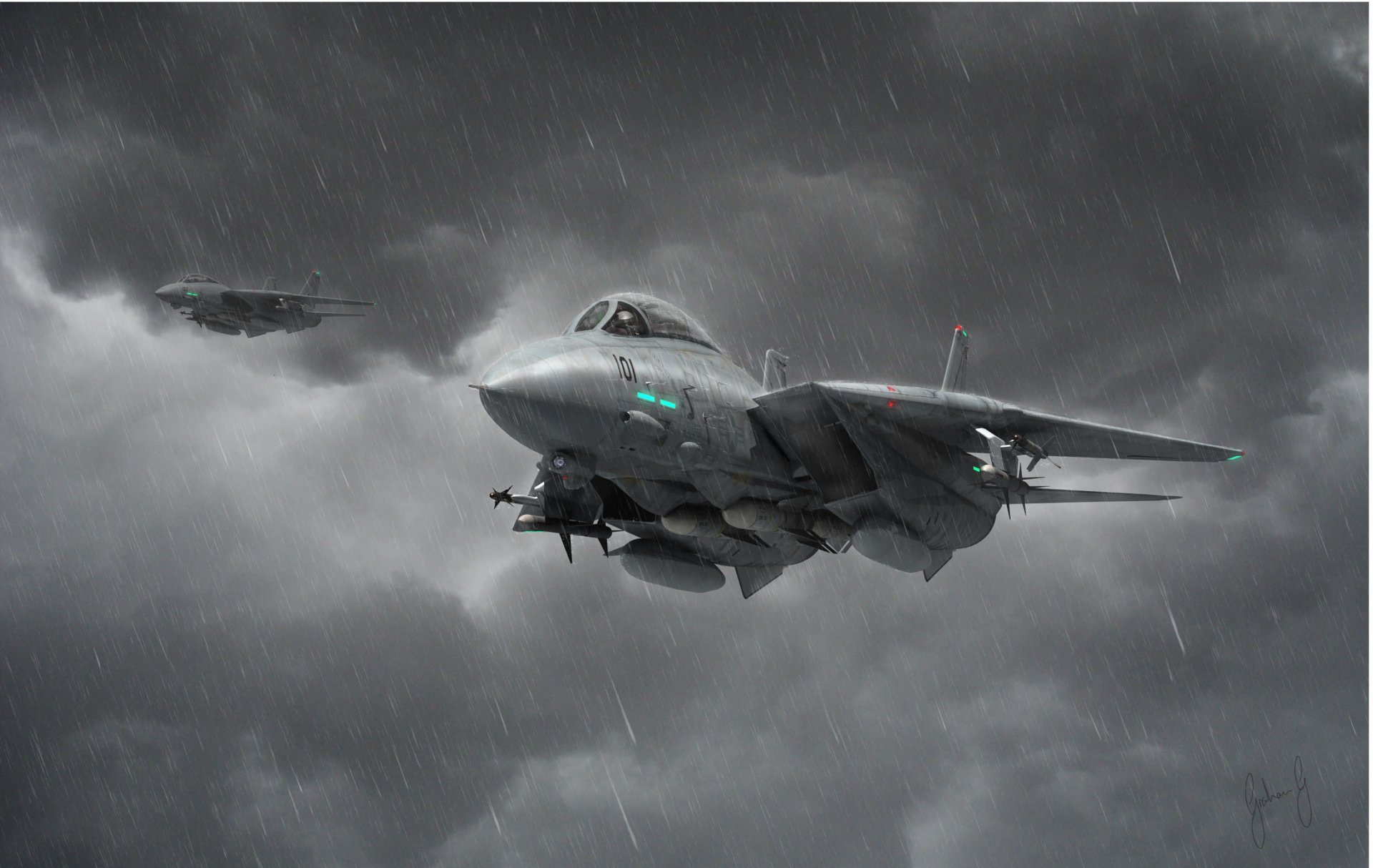 f-14 tomcat jet fighter interceptor plane aviation art