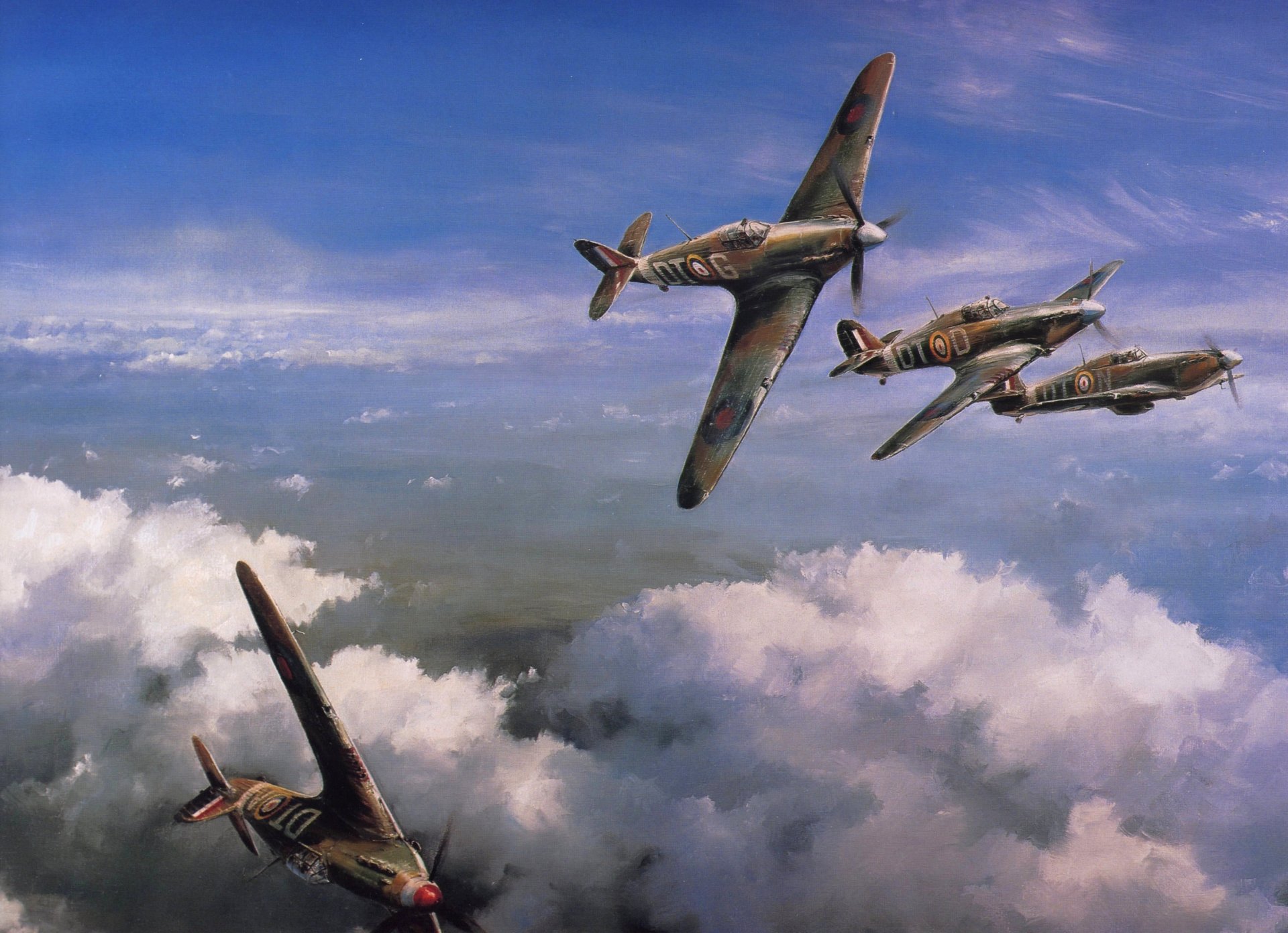 arte cielo británico monoplaza aviones de combate hawker hurricane hawker hurricane ww2 figura