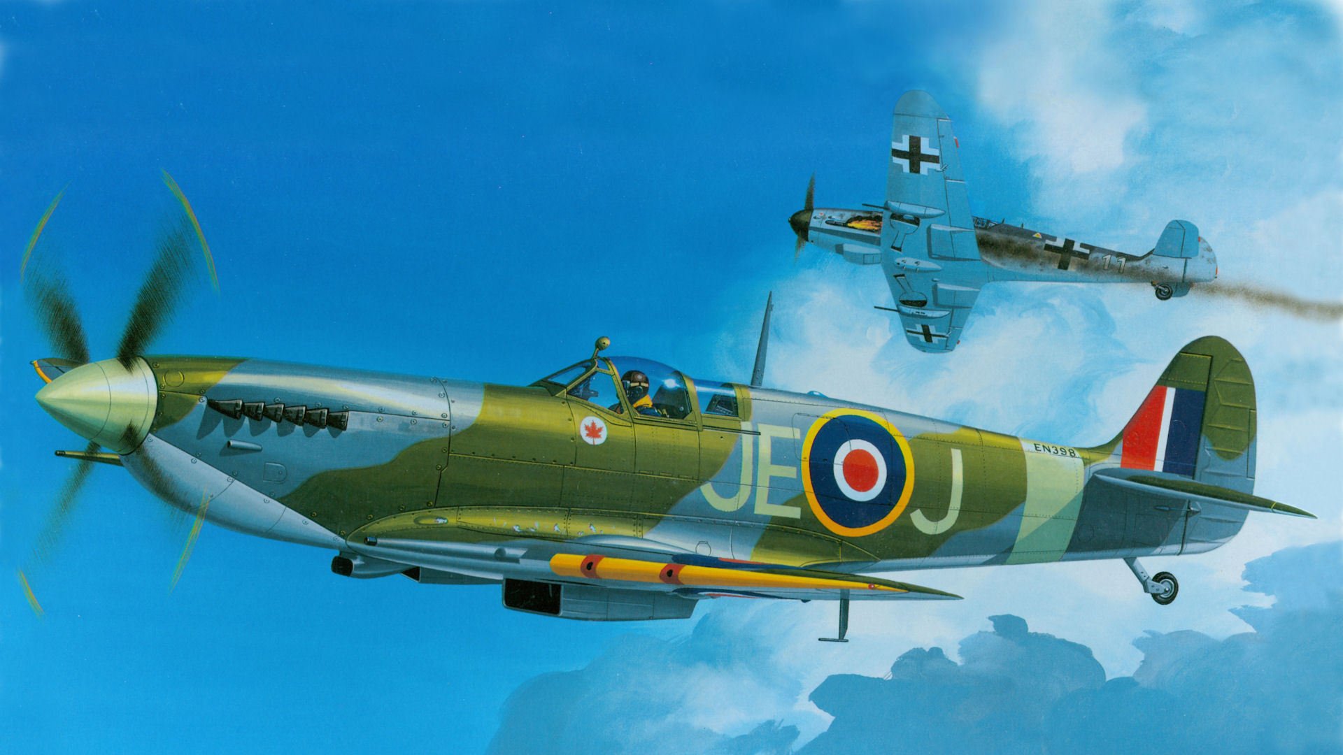 upermarine spitfire mk.ixc british fighter of world war ii raf bf-109 picture