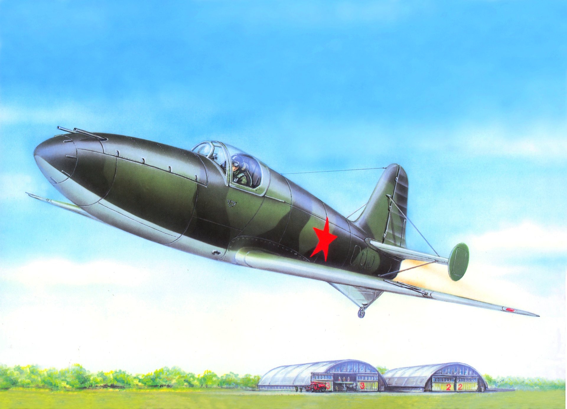 art sky bi-1 bereznyak isaev first rocket soviet airplane with liquid rocket engine monoplane low-wing