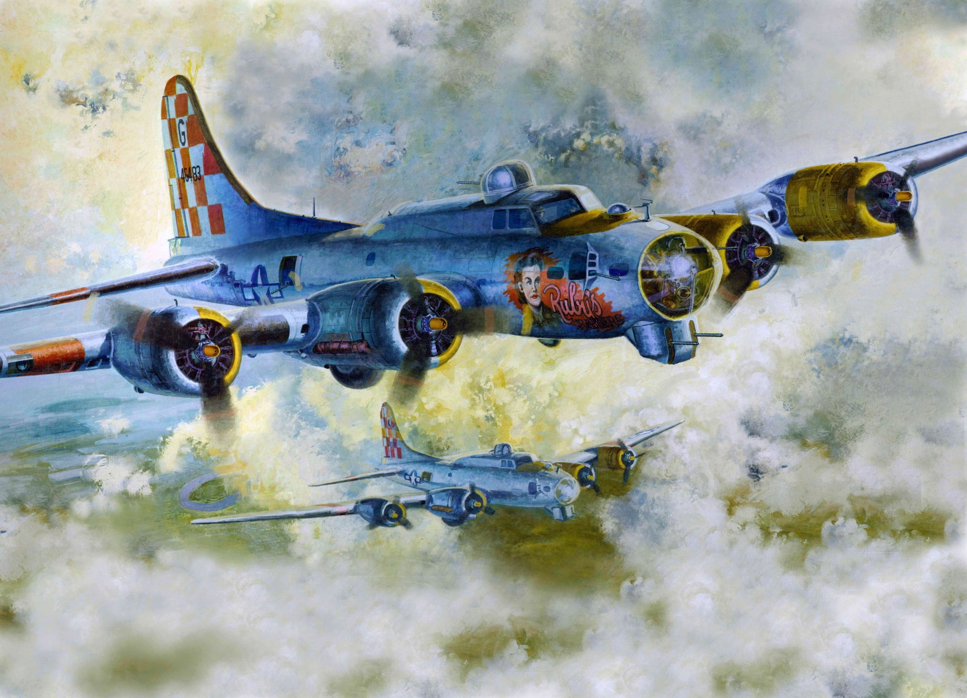 sky b-17 américain.lourds bombardiers seconde guerre mondiale dessin