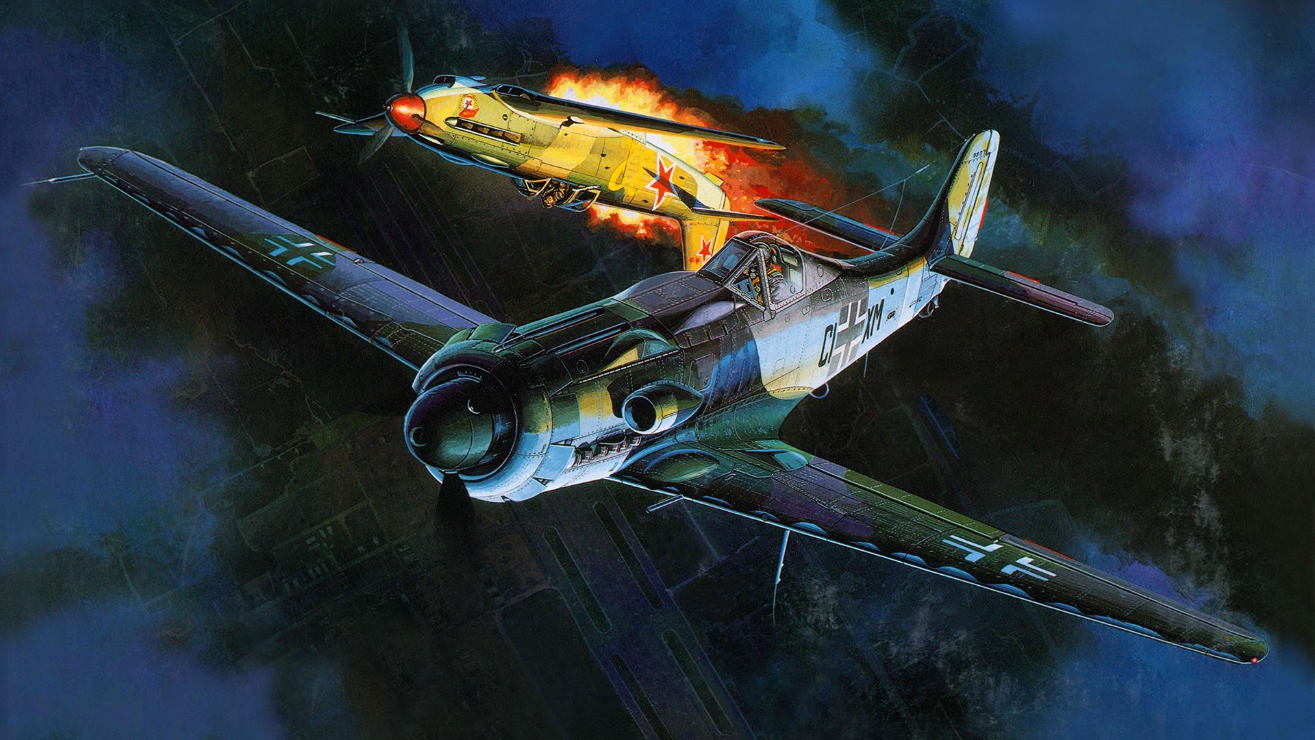 focke-wolf ta 152 focke-wolf dogfight drawing art