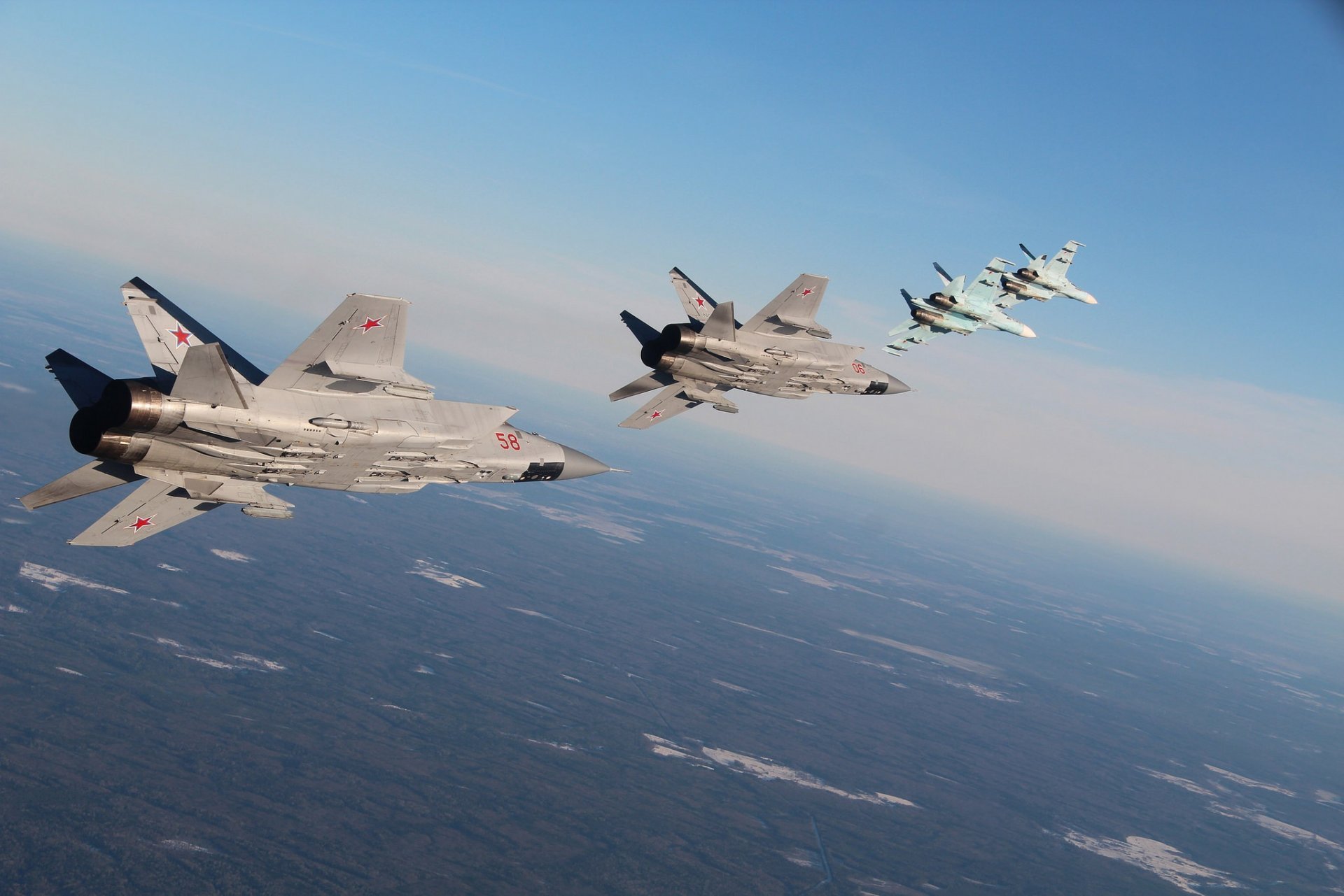 su-27 mig-31 en parejas aviones de combate vuelo