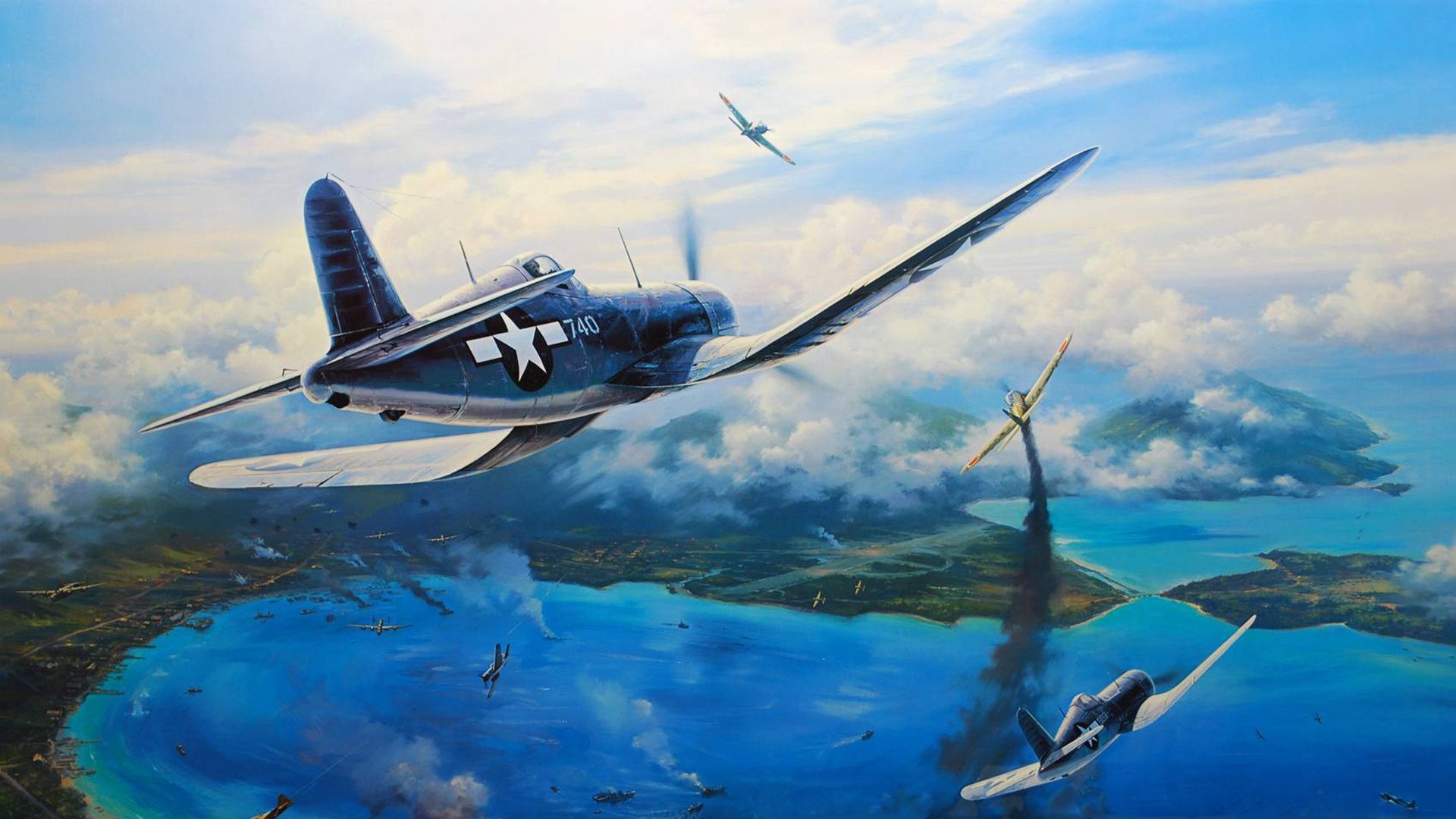 nicolas trudgian vout f4u dibujo arte