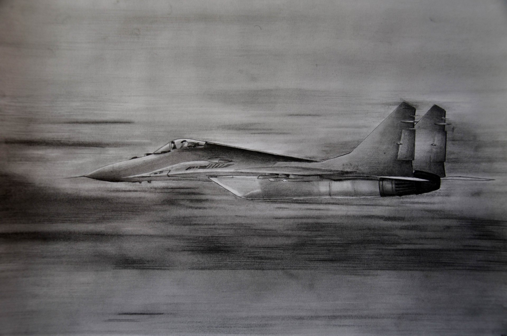 mig-29 mig-29 multiusos luchador dibujo lápiz